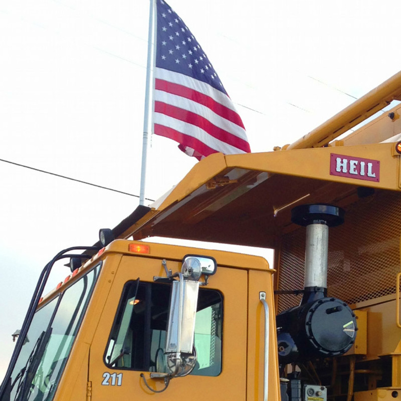 Junk Taxi Truck and American Flag